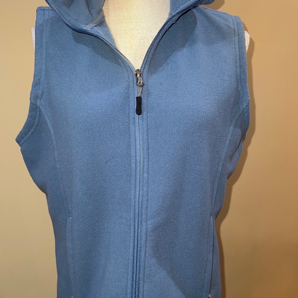 Destination 10000 ft Above Sea Level Mens Vest Sweater Size Large Blue Fleece